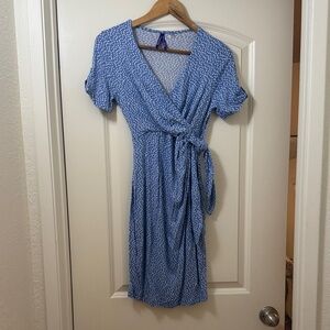 Seraphine Blue Patterned Midi Dress
